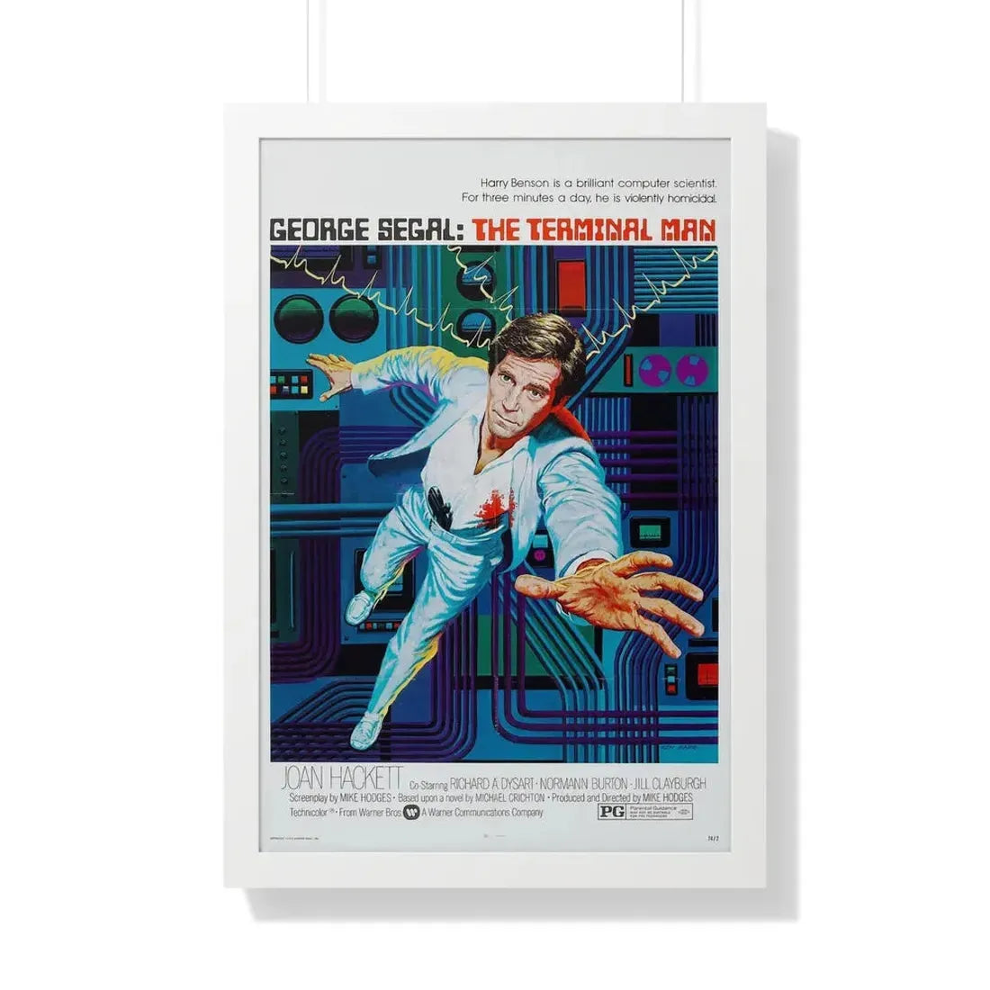 THE TERMINAL MAN 1974 - Framed Movie Poster 20" x 30" White - The Sticker Space