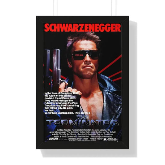 THE TERMINATOR 1984 - Framed Movie Poster 16″ x 24″ Black - The Sticker Space
