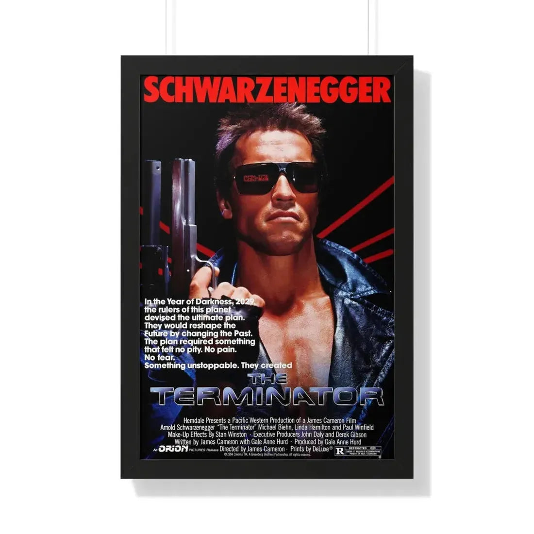 THE TERMINATOR 1984 - Framed Movie Poster 20" x 30" Black - The Sticker Space