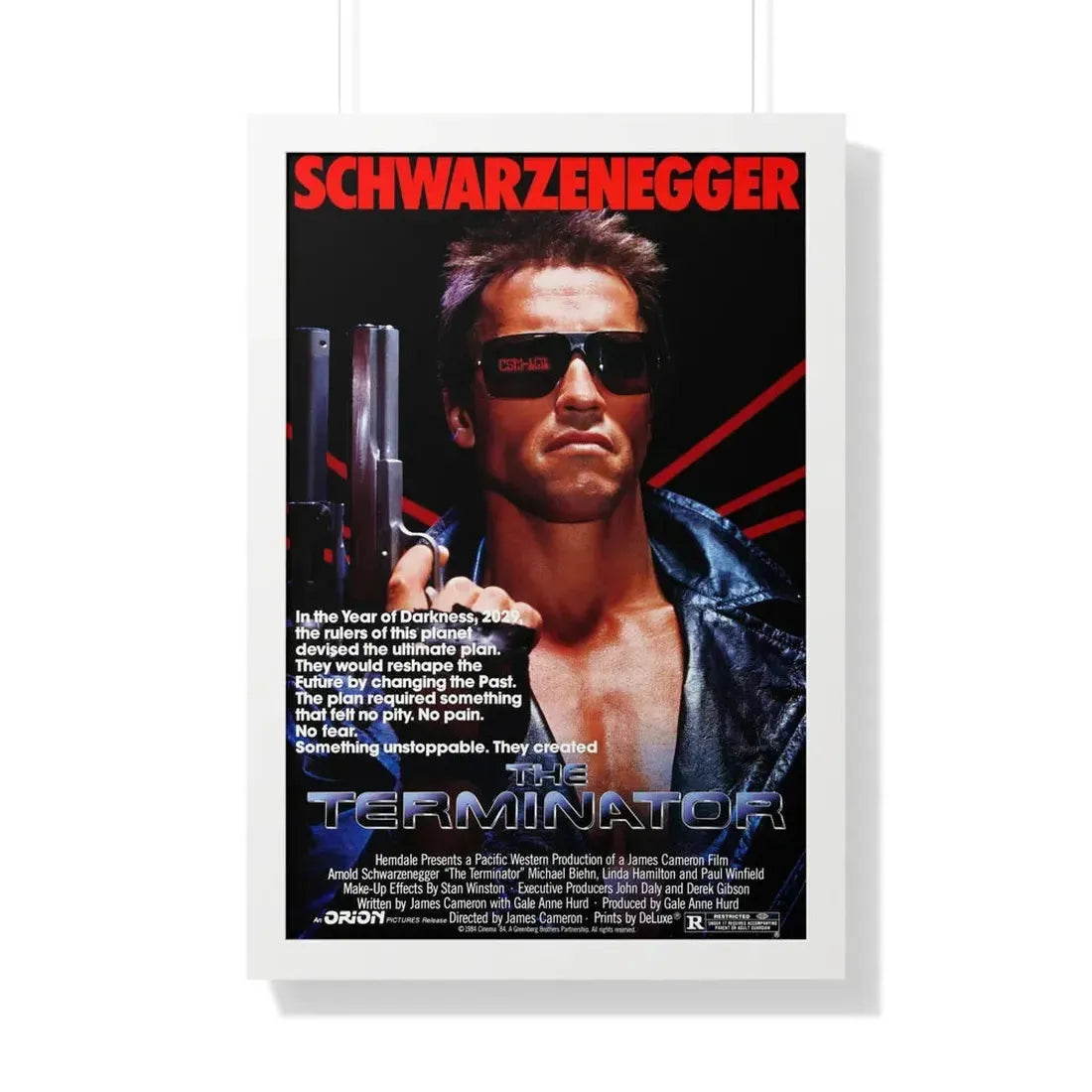 THE TERMINATOR 1984 - Framed Movie Poster 20" x 30" White - The Sticker Space