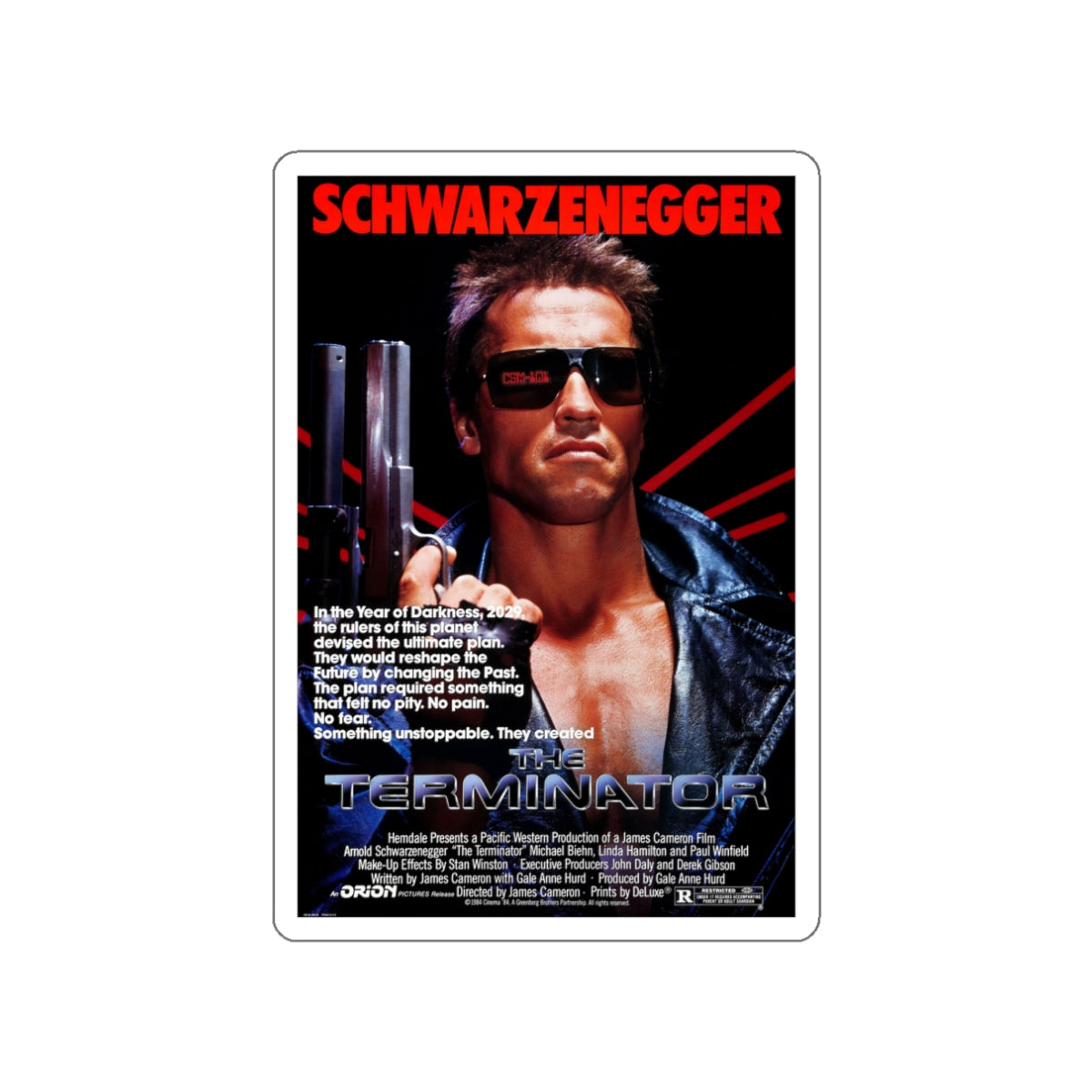 THE TERMINATOR 1984 Movie Poster STICKER Vinyl Die-Cut Decal-White-The Sticker Space