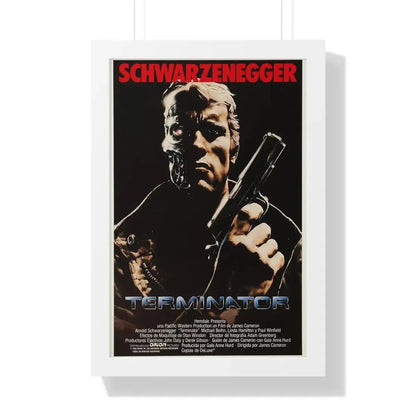 THE TERMINATOR (2) 1984 - Framed Movie Poster 16″ x 24″ White - The Sticker Space