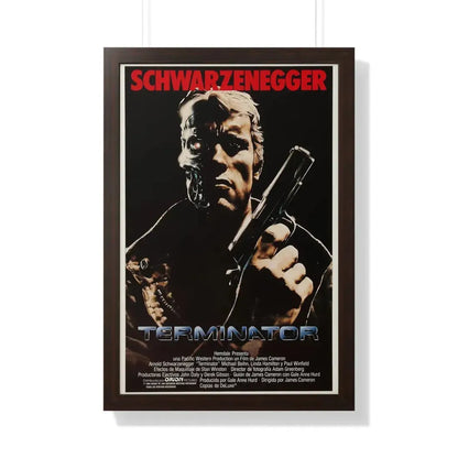 THE TERMINATOR (2) 1984 - Framed Movie Poster 20" x 30" Walnut - The Sticker Space