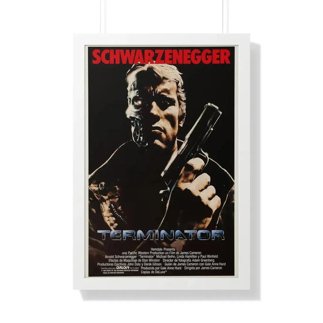 THE TERMINATOR (2) 1984 - Framed Movie Poster 20" x 30" White - The Sticker Space