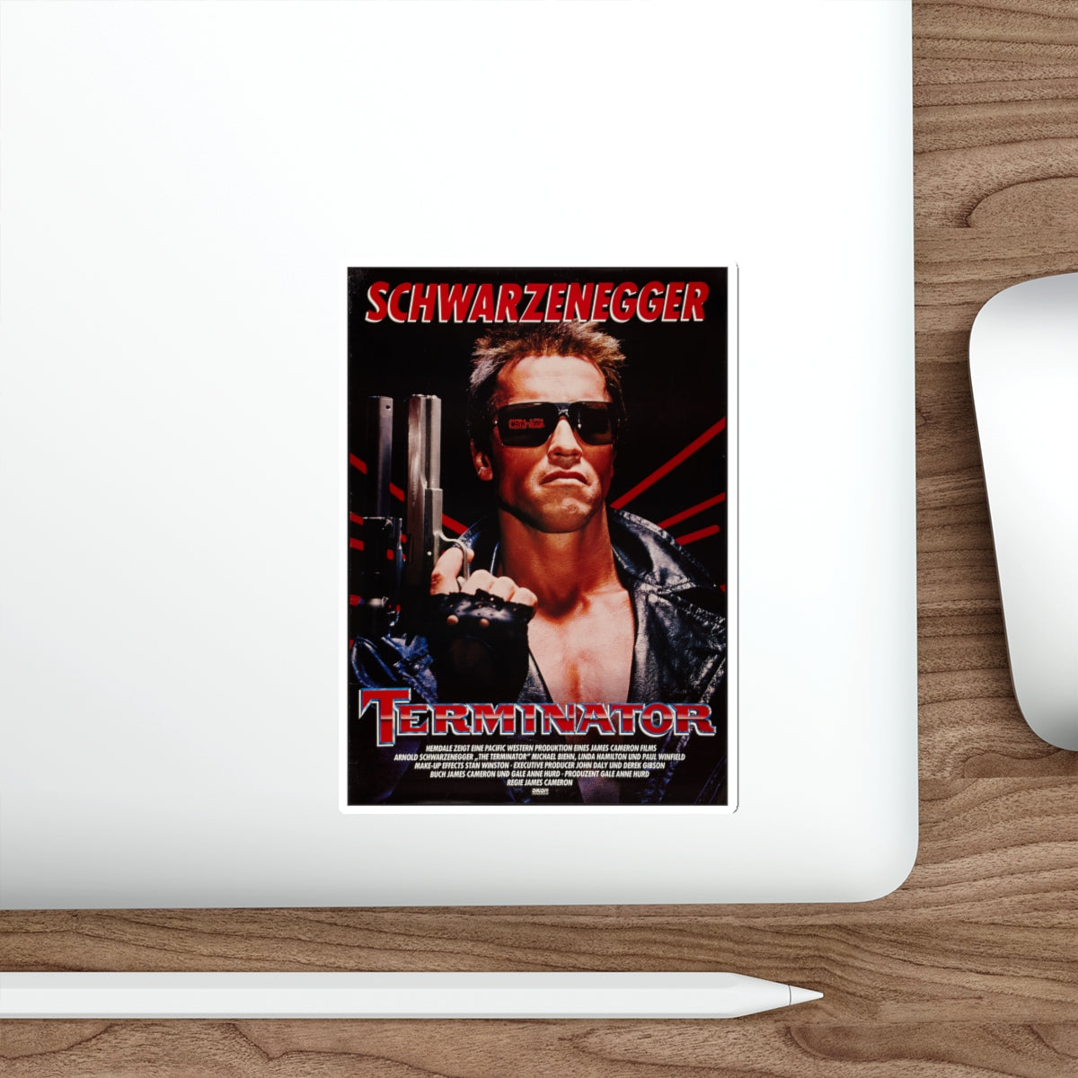 THE TERMINATOR (GERMAN) 1984 Movie Poster STICKER Vinyl Die-Cut Decal-The Sticker Space