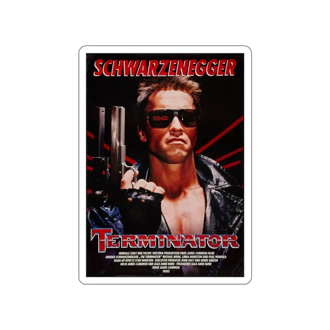 THE TERMINATOR (GERMAN) 1984 Movie Poster STICKER Vinyl Die-Cut Decal 5 Inch - The Sticker Space