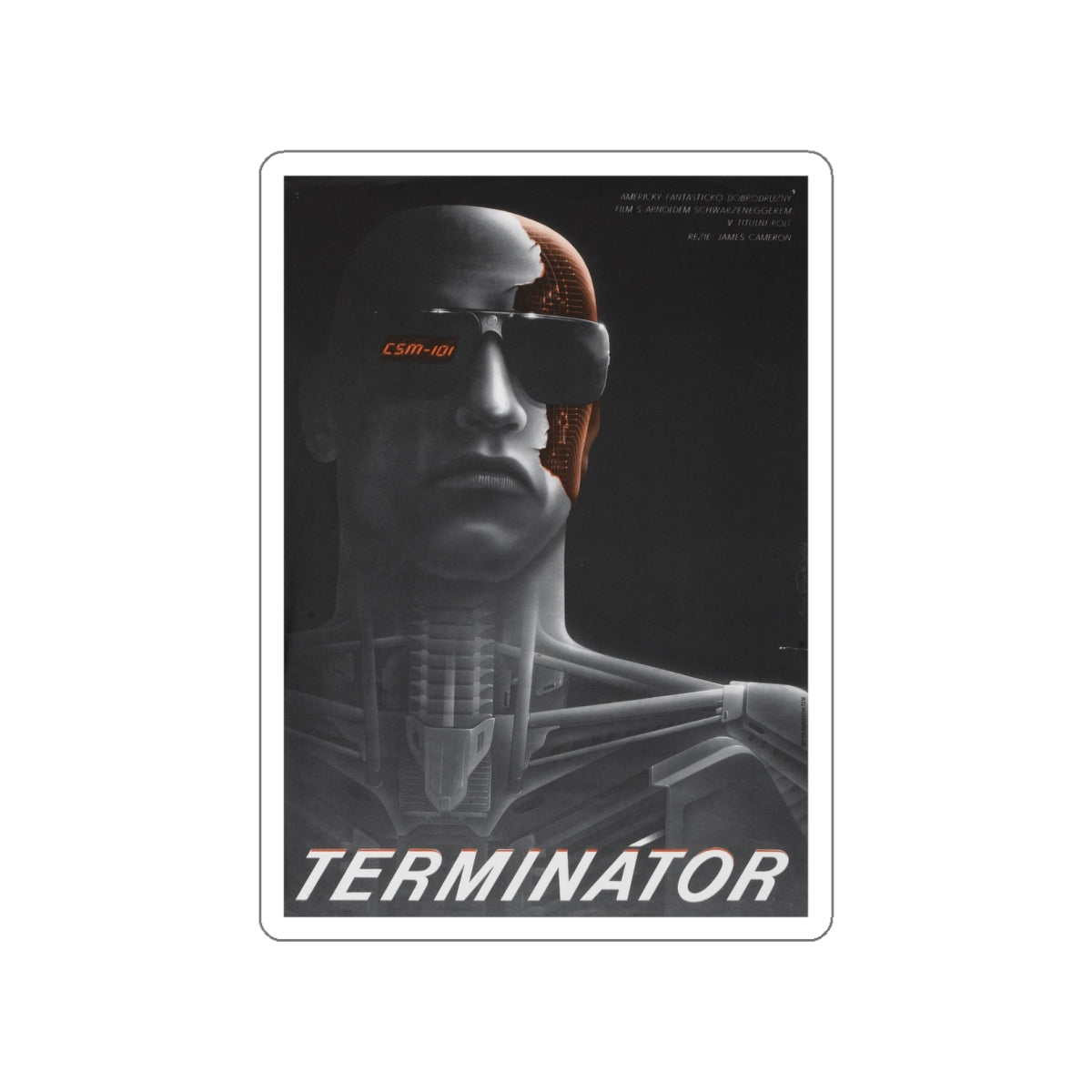 THE TERMINATOR (RUSSIAN) 1984 Movie Poster STICKER Vinyl Die-Cut Decal-White-The Sticker Space