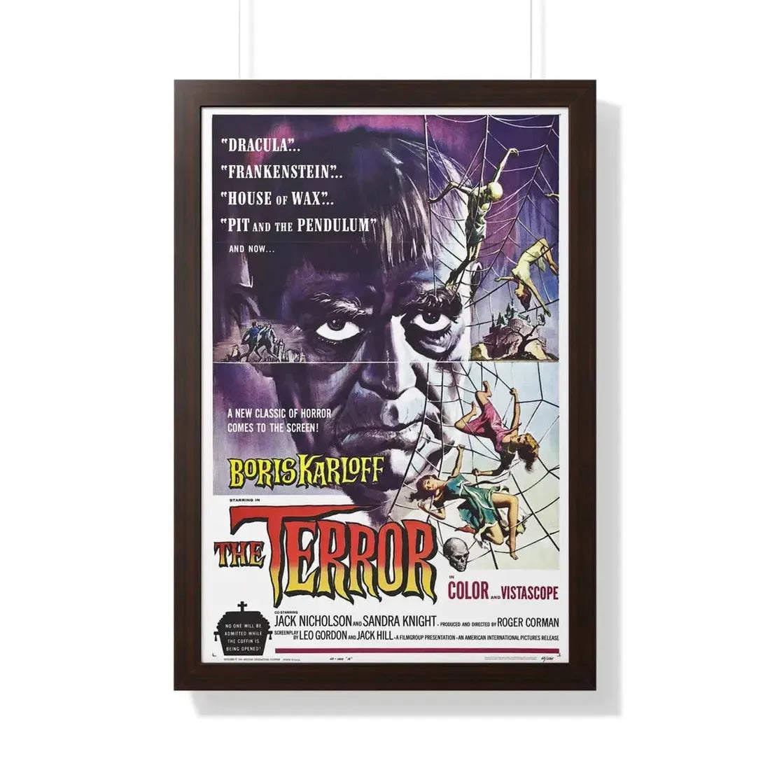 THE TERROR 1963 - Framed Movie Poster 20" x 30" Walnut - The Sticker Space