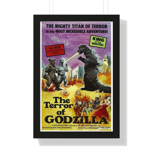 THE TERROR OF GODZILLA 1975 - Framed Movie Poster 16″ x 24″ Black - The Sticker Space