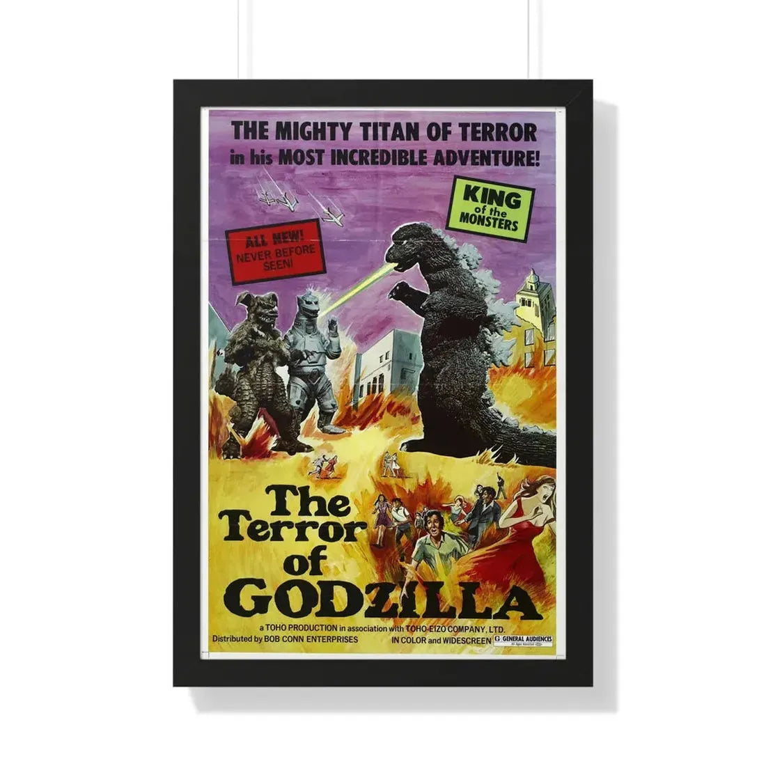 THE TERROR OF GODZILLA 1975 - Framed Movie Poster 20" x 30" Black - The Sticker Space