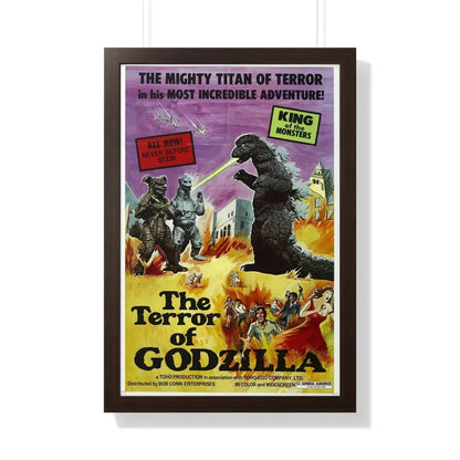 THE TERROR OF GODZILLA 1975 - Framed Movie Poster 20" x 30" Walnut - The Sticker Space
