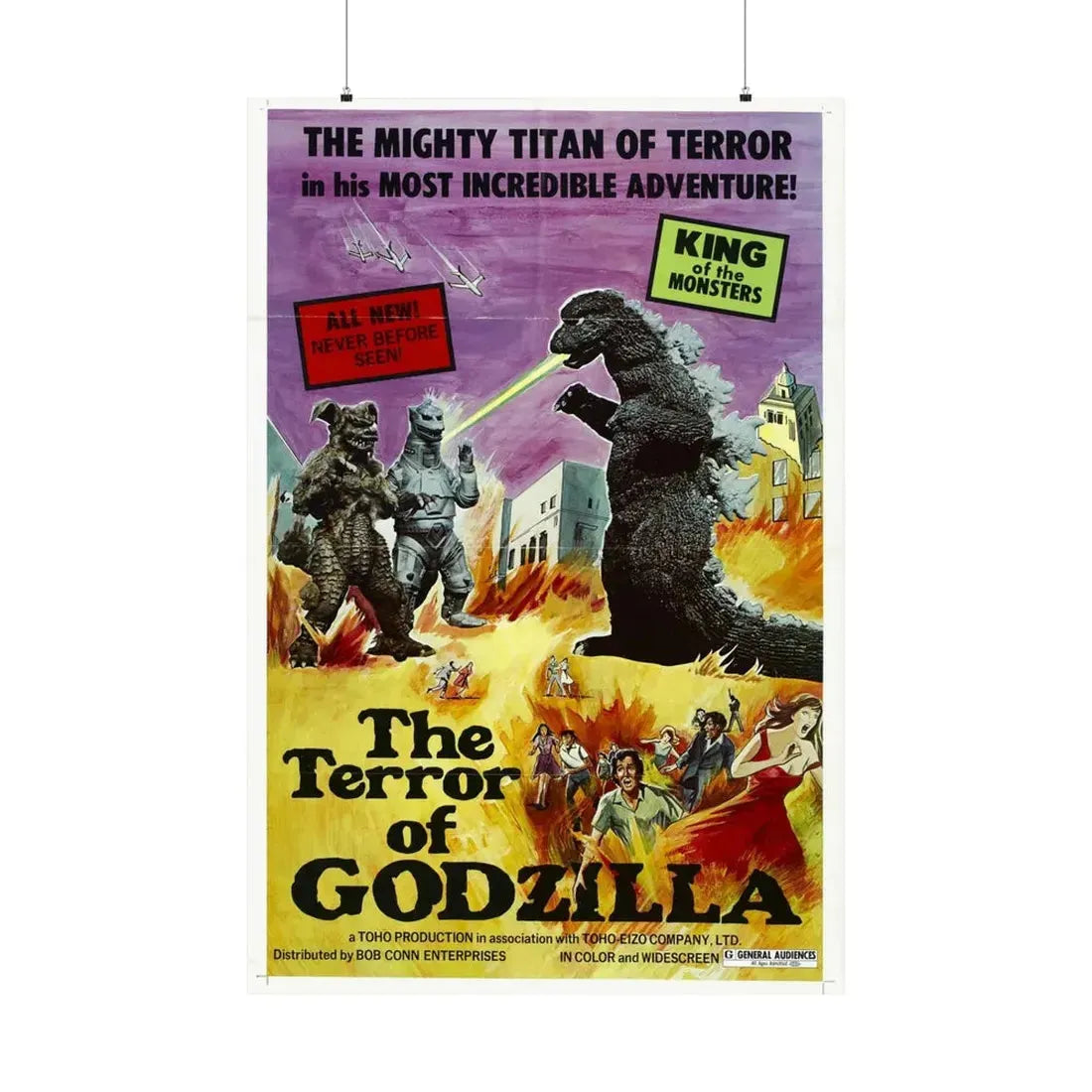 THE TERROR OF GODZILLA 1975 - Paper Movie Poster 36" x 54" Matte - The Sticker Space