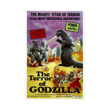 THE TERROR OF GODZILLA 1975 - Paper Movie Poster - The Sticker Space