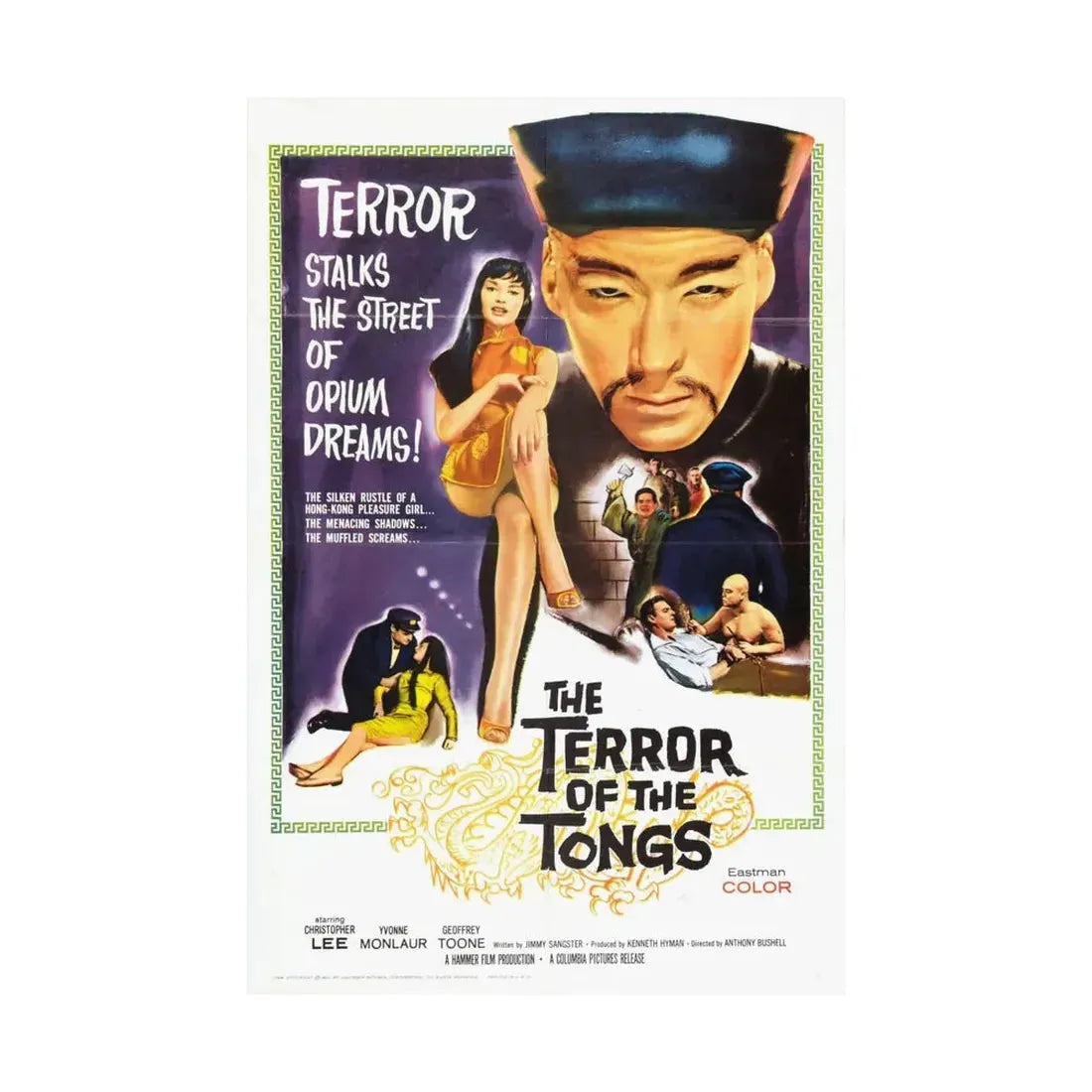 THE TERROR OF THE TONGS 1961 - Paper Movie Poster - The Sticker Space