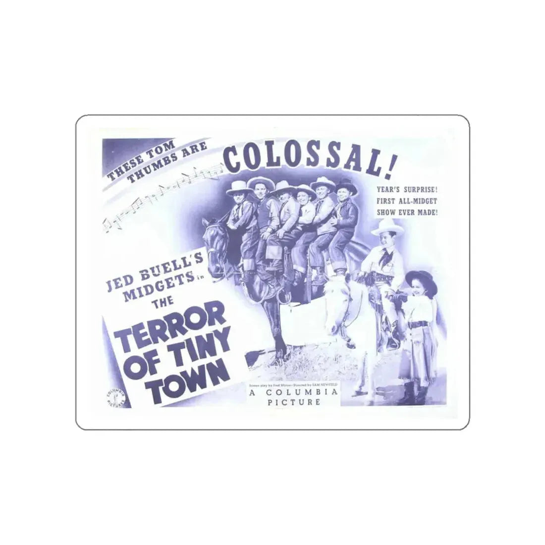 THE TERROR OF TINYTOWN 1938 Movie Poster STICKER Vinyl Die-Cut Decal 4 Inch - The Sticker Space