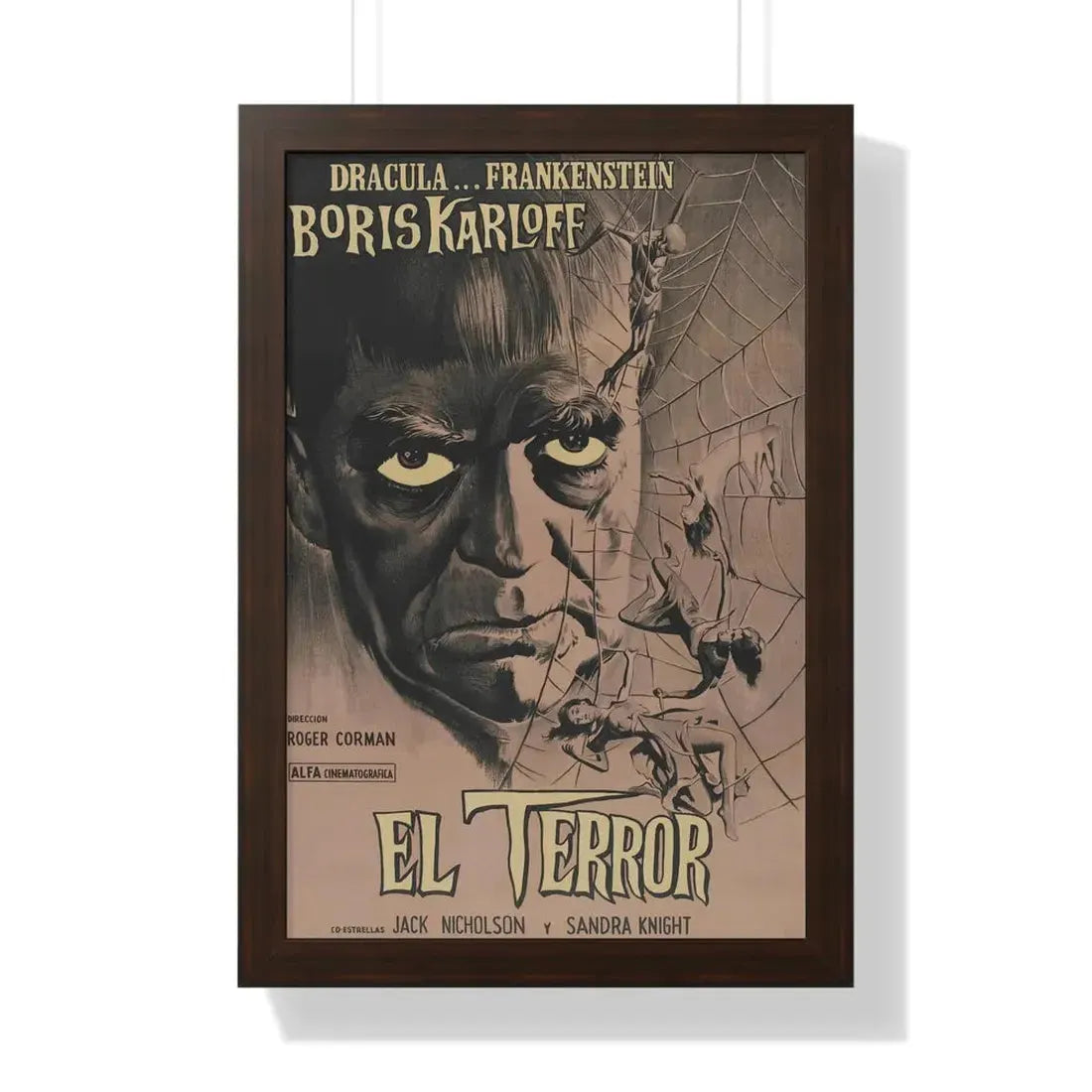 THE TERROR (SPANISH) 1963 - Framed Movie Poster 16″ x 24″ Walnut - The Sticker Space
