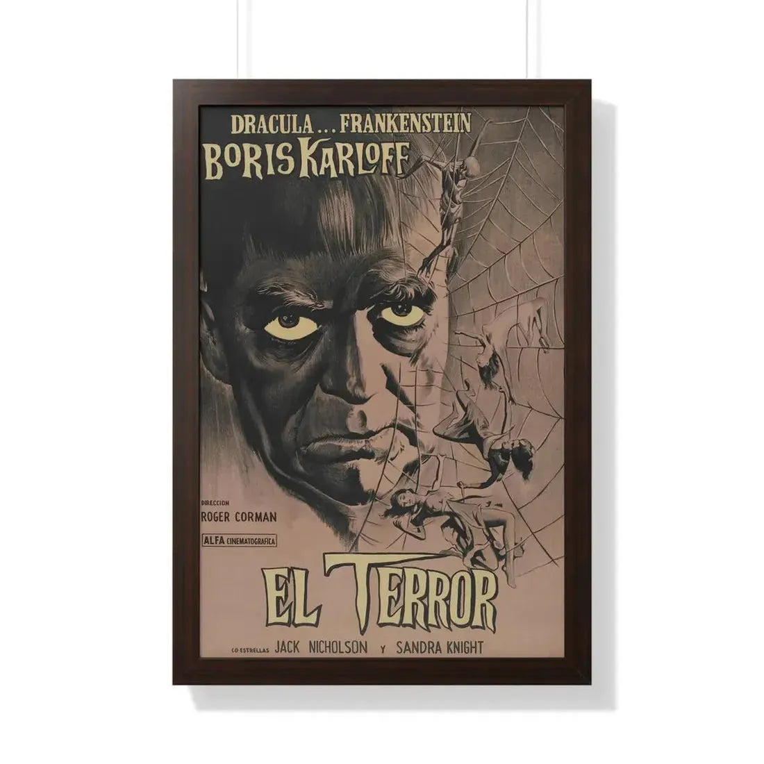 THE TERROR (SPANISH) 1963 - Framed Movie Poster 20" x 30" Walnut - The Sticker Space