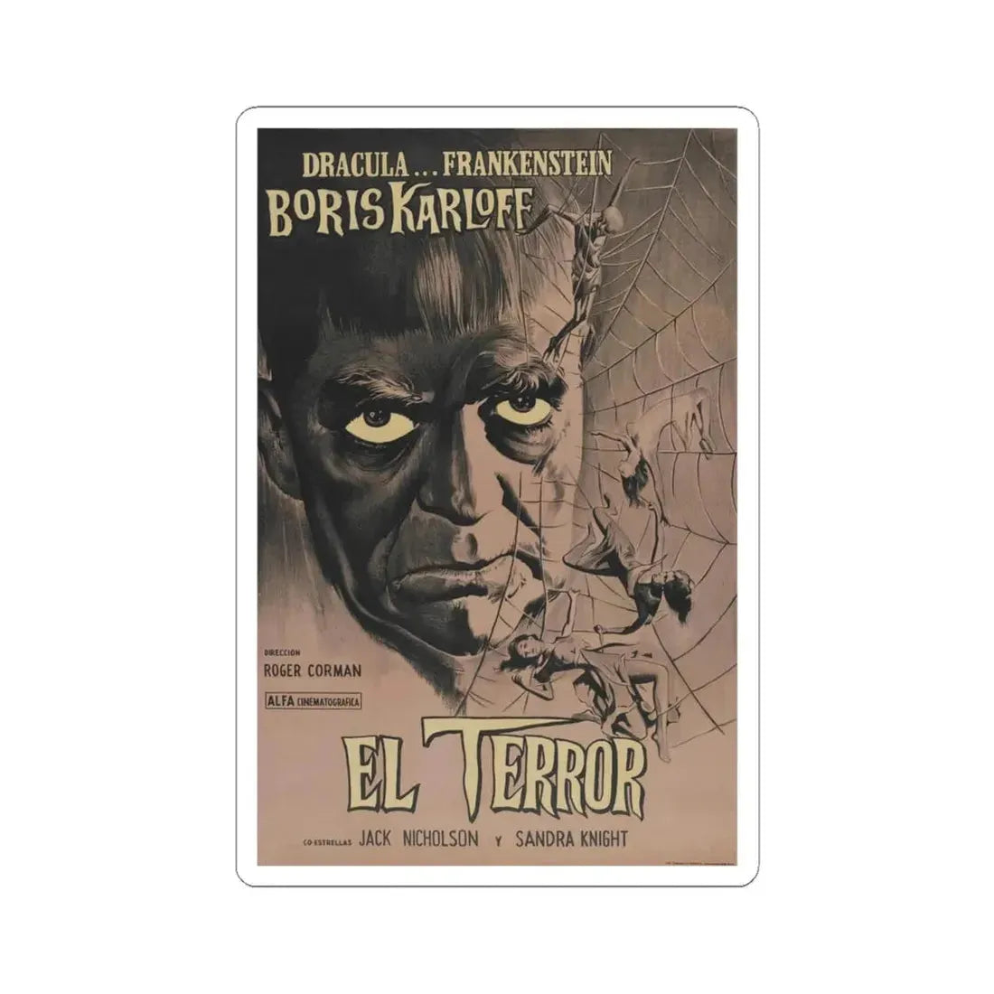 THE TERROR (SPANISH) 1963 Movie Poster - STICKER Vinyl Kiss-Cut Decal 4 Inch White - The Sticker Space
