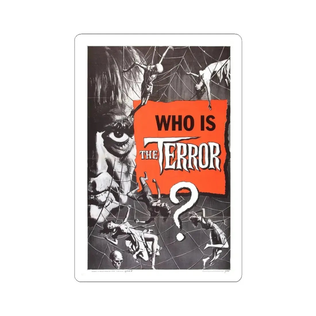 THE TERROR (TEASER) 1963 Movie Poster - STICKER Vinyl Kiss-Cut Decal 3 Inch White - The Sticker Space