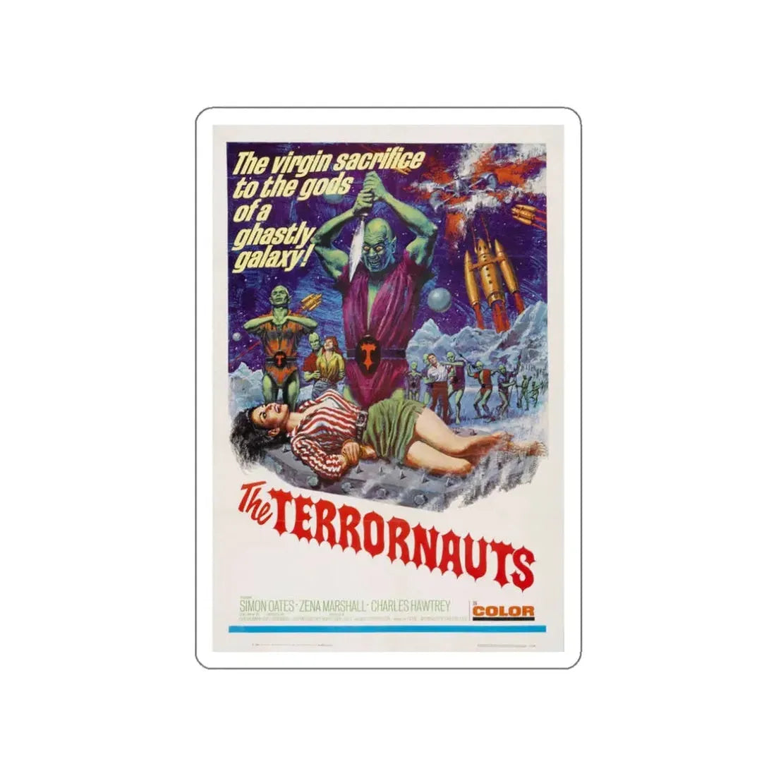 THE TERRORNAUTS 1967 Movie Poster STICKER Vinyl Die-Cut Decal 3 Inch - The Sticker Space