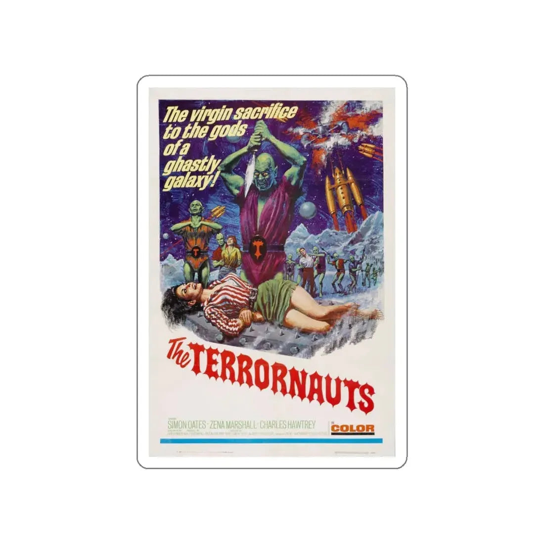 THE TERRORNAUTS 1967 Movie Poster STICKER Vinyl Die-Cut Decal 4 Inch - The Sticker Space