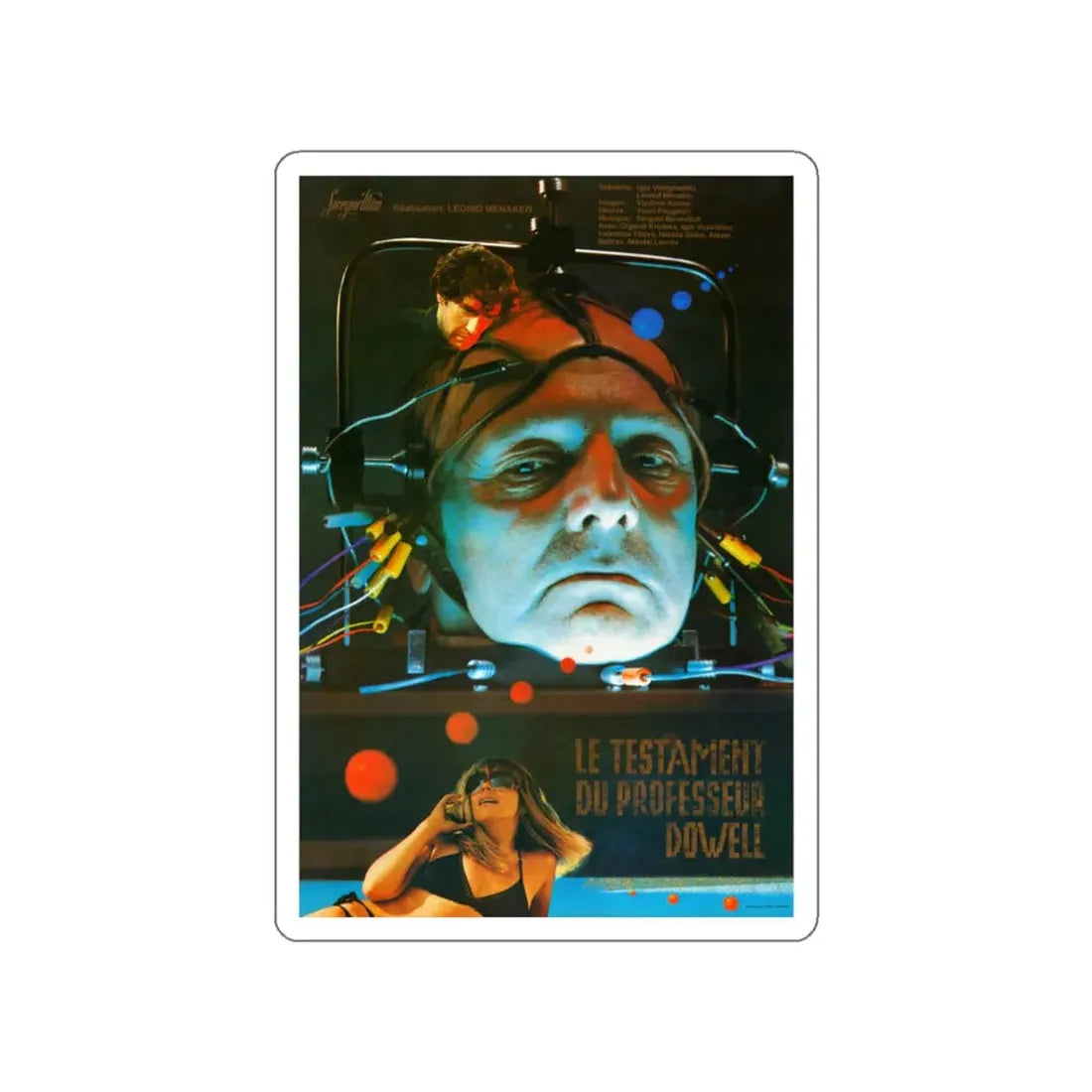 THE TESTAMENT OF PROFESSOR DOWELL 1984 Movie Poster STICKER Vinyl Die-Cut Decal 3 Inch - The Sticker Space