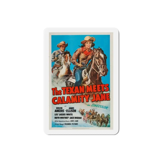 The Texan Meets Calamity Jane 1950 Movie Poster Refrigerator Magnet 2 Inch - The Sticker Space