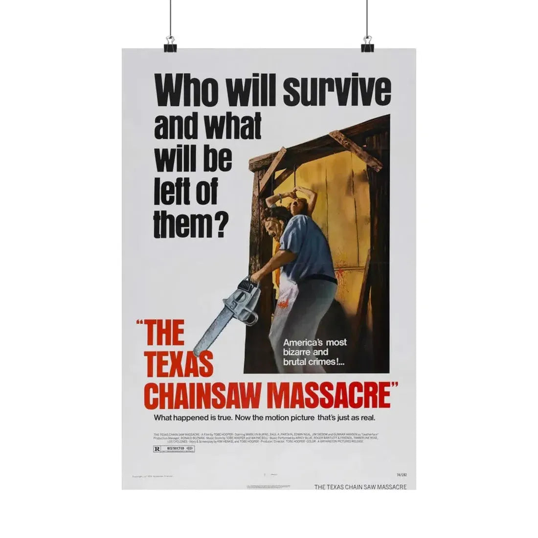 THE TEXAS CHAIN SAW MASSACRE 1974 - Paper Movie Poster 16″ x 24″ Matte - The Sticker Space