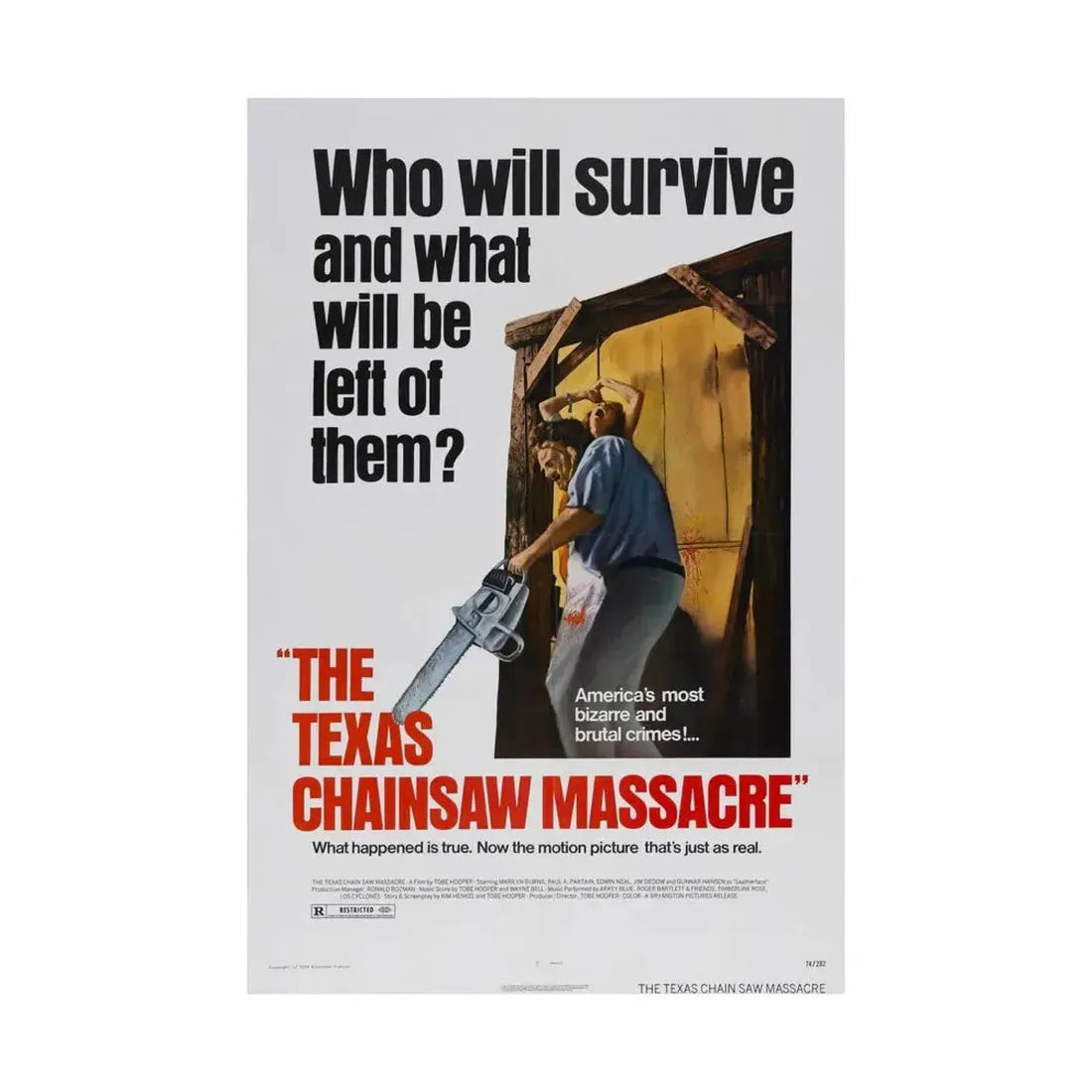 THE TEXAS CHAIN SAW MASSACRE 1974 - Paper Movie Poster - The Sticker Space