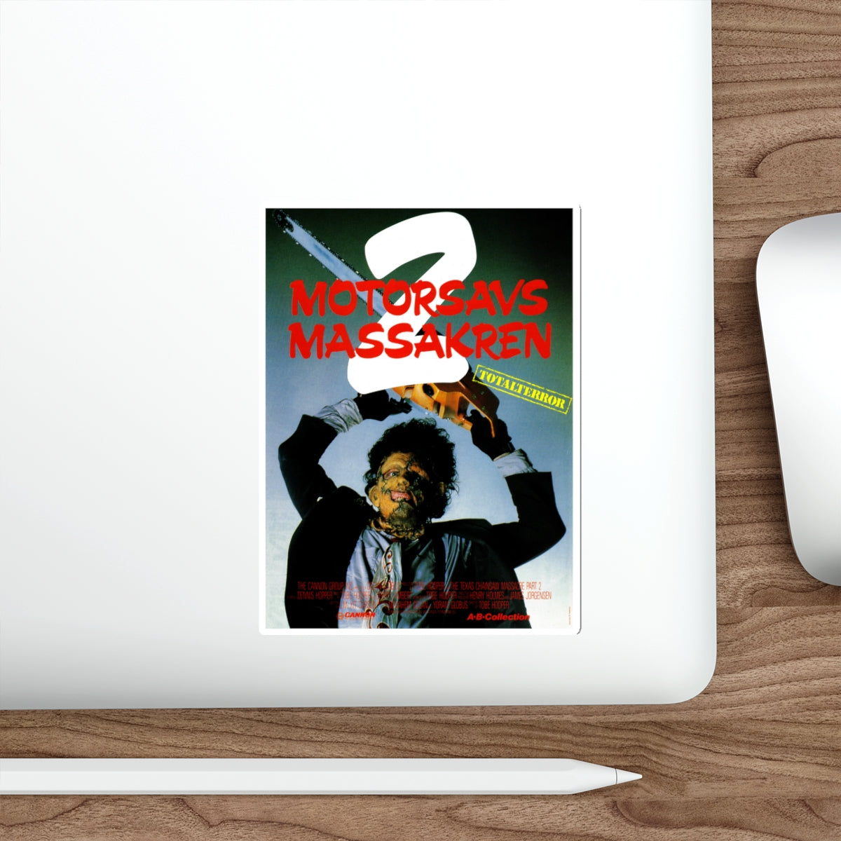 THE TEXAS CHAIN SAW MASSACRE 2 (DANISH) 1974 Movie Poster STICKER Vinyl Die-Cut Decal-The Sticker Space