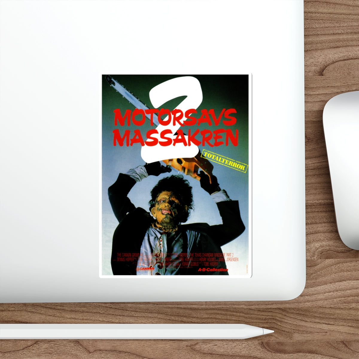 THE TEXAS CHAIN SAW MASSACRE 2 (DANISH) 1974 Movie Poster STICKER Vinyl Die-Cut Decal-The Sticker Space