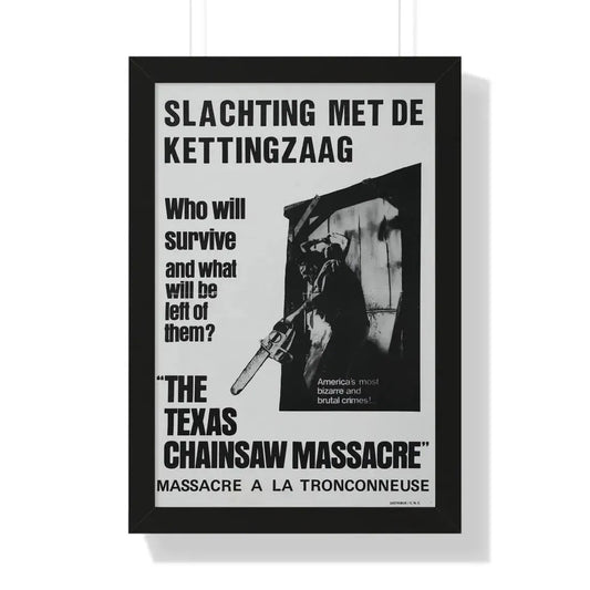 THE TEXAS CHAIN SAW MASSACRE (BELGIAN) 1974 - Framed Movie Poster 16″ x 24″ Black - The Sticker Space