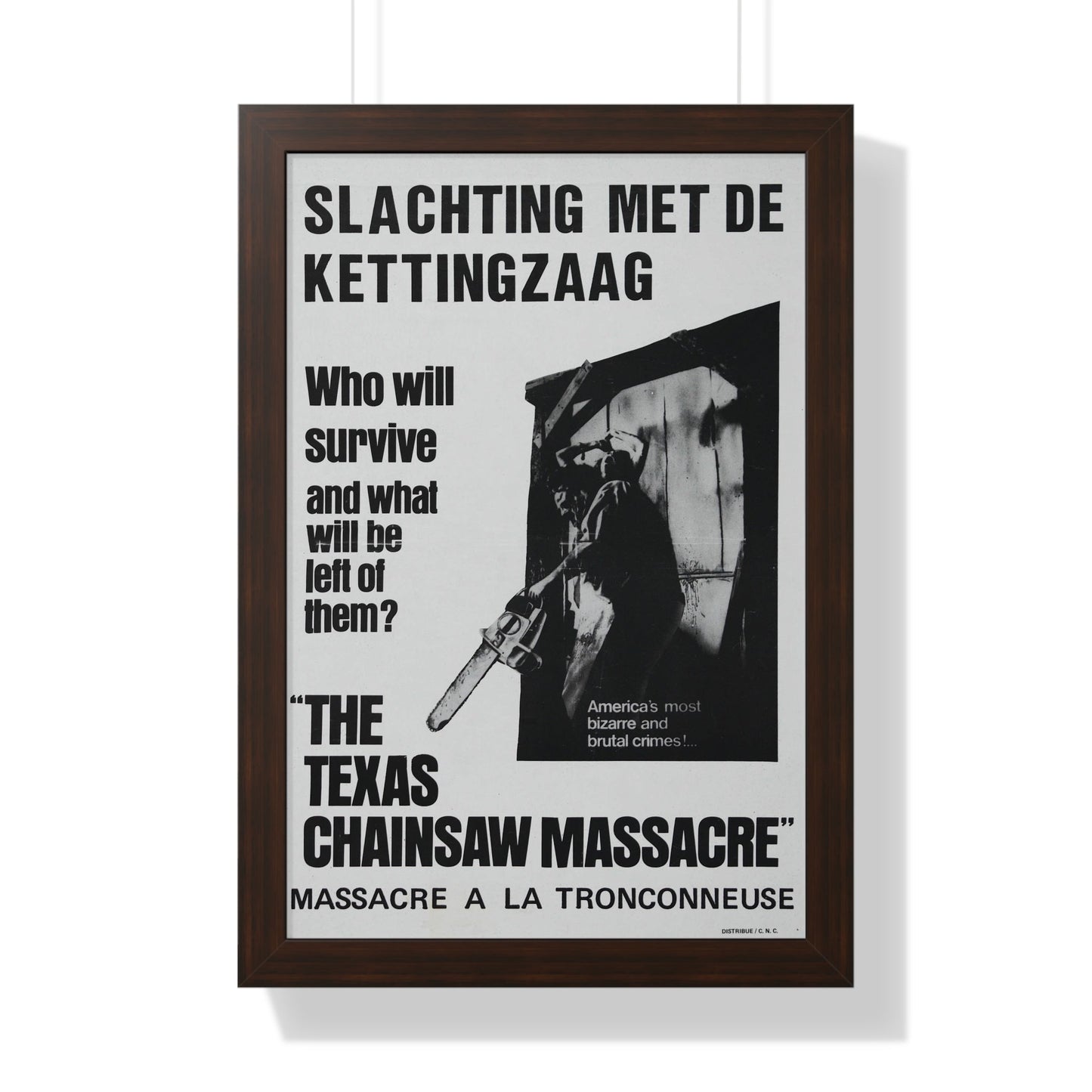 THE TEXAS CHAIN SAW MASSACRE (BELGIAN) 1974 - Framed Movie Poster-16″ x 24″-The Sticker Space