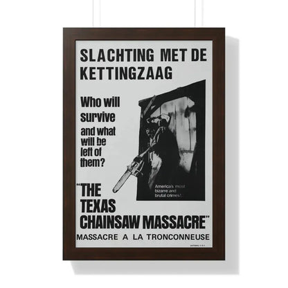 THE TEXAS CHAIN SAW MASSACRE (BELGIAN) 1974 - Framed Movie Poster 16″ x 24″ Walnut - The Sticker Space