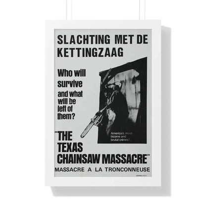 THE TEXAS CHAIN SAW MASSACRE (BELGIAN) 1974 - Framed Movie Poster 16″ x 24″ White - The Sticker Space