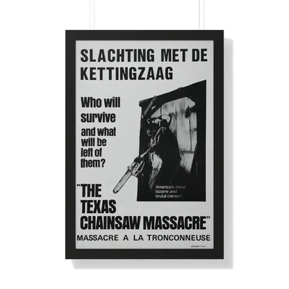 THE TEXAS CHAIN SAW MASSACRE (BELGIAN) 1974 - Framed Movie Poster 20" x 30" Black - The Sticker Space