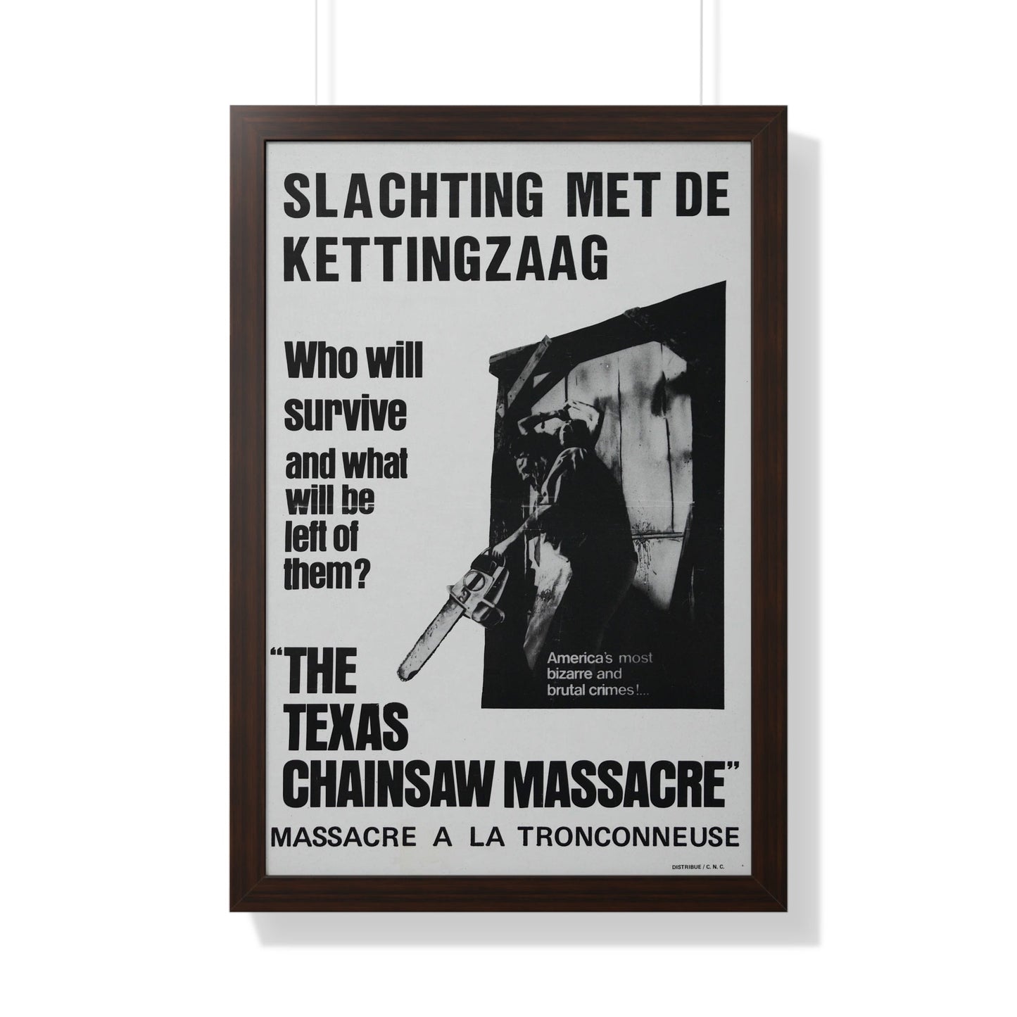 THE TEXAS CHAIN SAW MASSACRE (BELGIAN) 1974 - Framed Movie Poster-20" x 30"-The Sticker Space