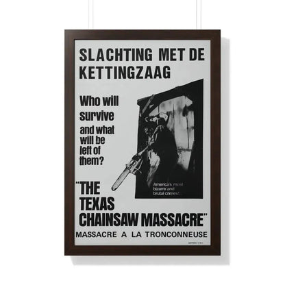 THE TEXAS CHAIN SAW MASSACRE (BELGIAN) 1974 - Framed Movie Poster 20" x 30" Walnut - The Sticker Space