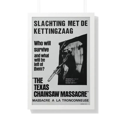 THE TEXAS CHAIN SAW MASSACRE (BELGIAN) 1974 - Framed Movie Poster 20" x 30" White - The Sticker Space