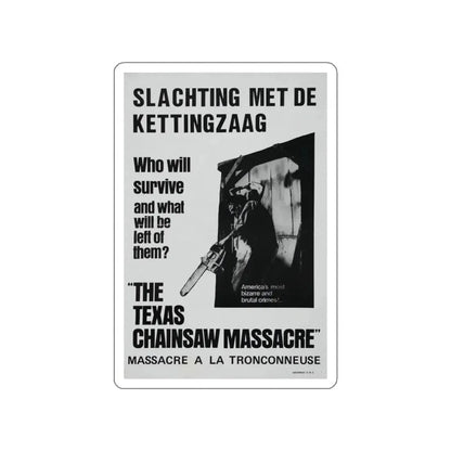 THE TEXAS CHAIN SAW MASSACRE (BELGIAN) 1974 Movie Poster STICKER Vinyl Die-Cut Decal 3 Inch - The Sticker Space