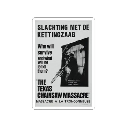 THE TEXAS CHAIN SAW MASSACRE (BELGIAN) 1974 Movie Poster STICKER Vinyl Die-Cut Decal 6 Inch - The Sticker Space
