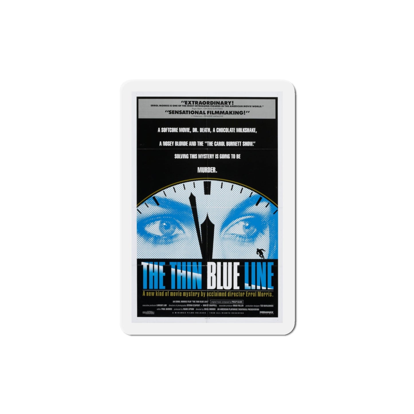 The Thin Blue Line 1988 Movie Poster Die-Cut Magnet-3" x 3"-The Sticker Space