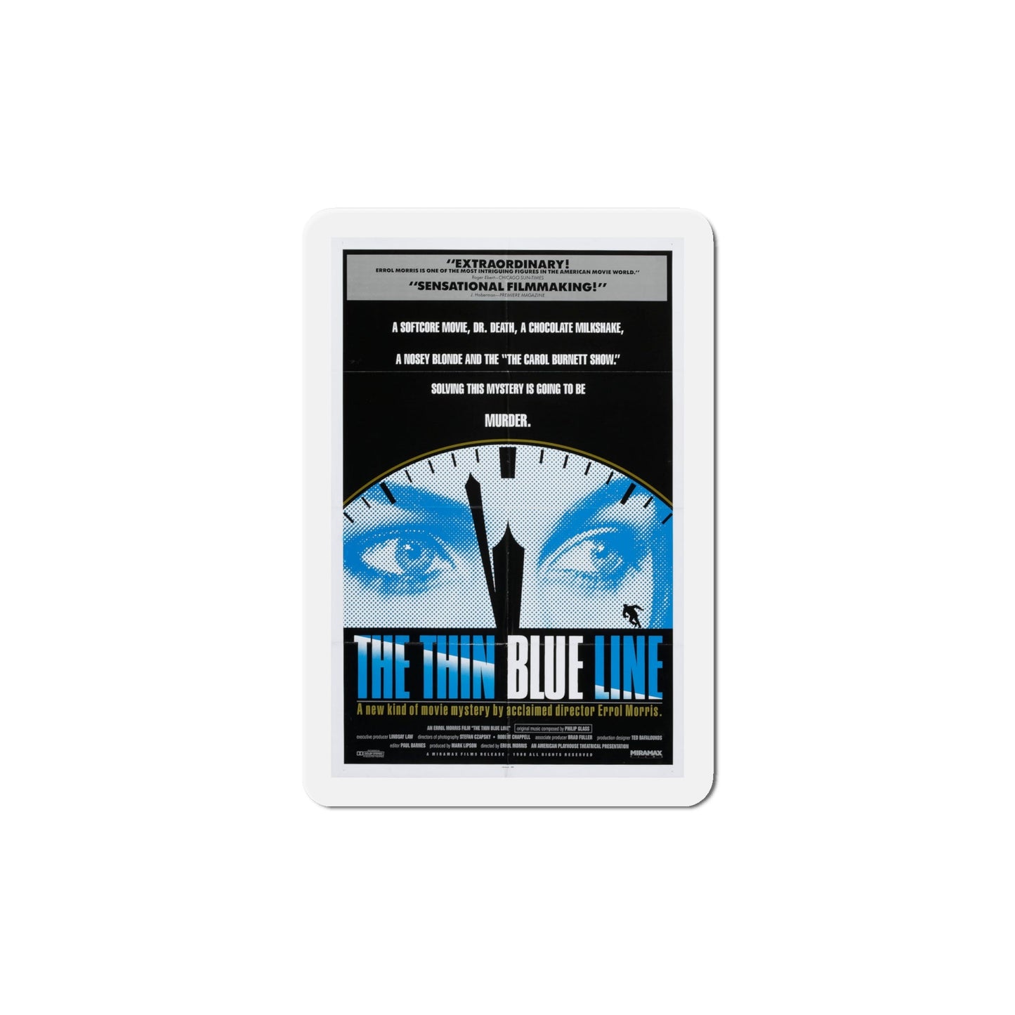 The Thin Blue Line 1988 Movie Poster Die-Cut Magnet-6 × 6"-The Sticker Space