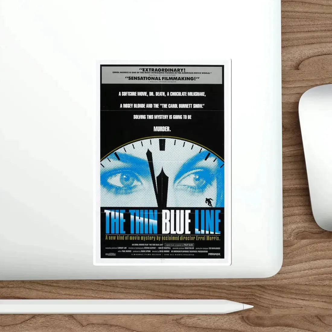 The Thin Blue Line 1988 Movie Poster STICKER Vinyl Die-Cut Decal - The Sticker Space