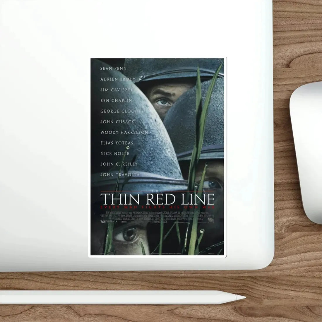 The Thin Red Line 1998 Movie Poster STICKER Vinyl Die-Cut Decal - The Sticker Space