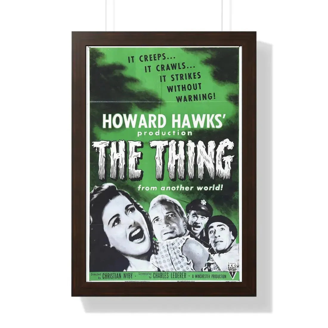 THE THING (FROM ANOTHER WORLD) 3 1951 - Framed Movie Poster 16″ x 24″ Walnut - The Sticker Space