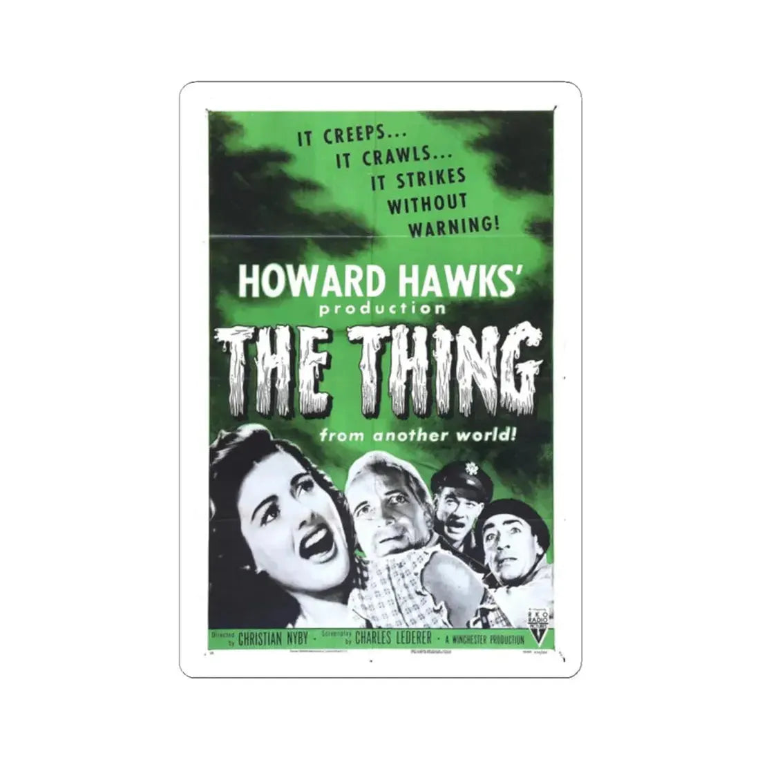THE THING (FROM ANOTHER WORLD) 3 1951 Movie Poster - STICKER Vinyl Kiss-Cut Decal 2 Inch White - The Sticker Space