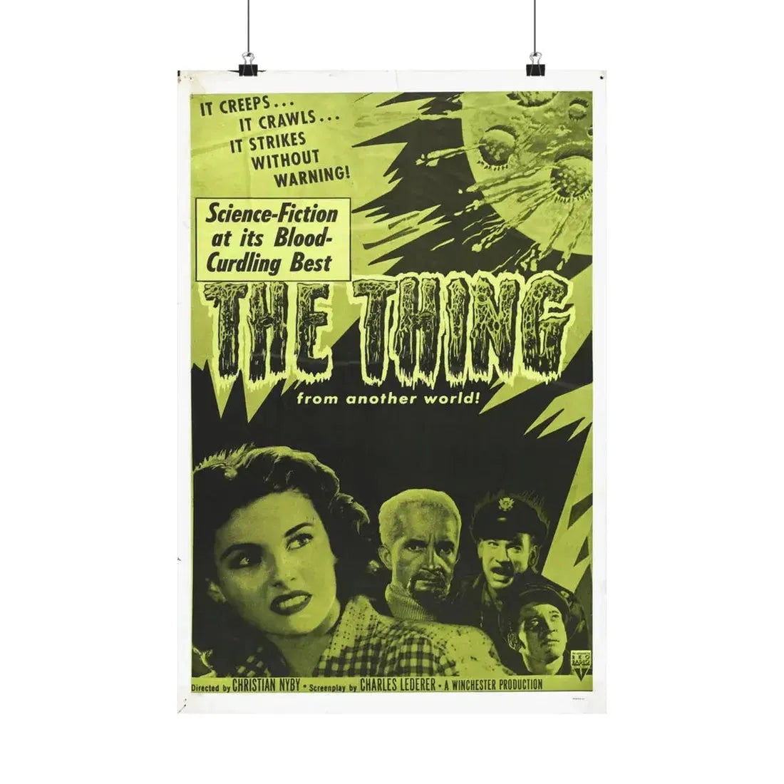 THE THING (FROM ANOTHER WORLD) 4 1951 - Paper Movie Poster 16″ x 24″ Matte - The Sticker Space