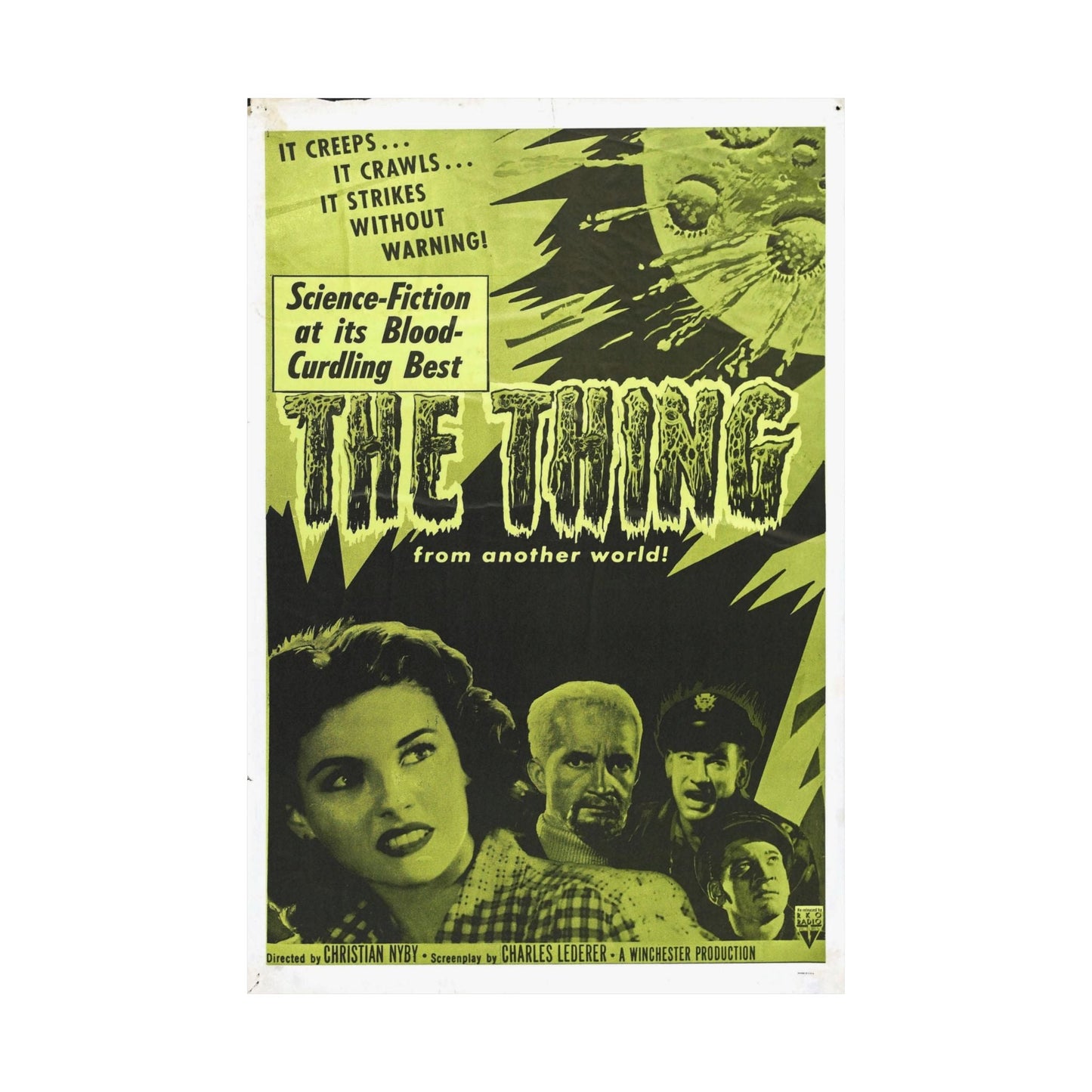 THE THING (FROM ANOTHER WORLD) 4 1951 - Paper Movie Poster-The Sticker Space