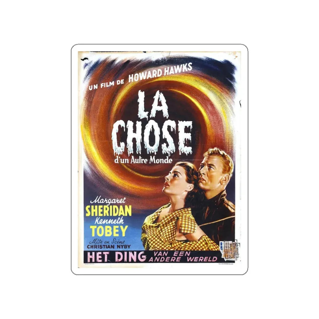 THE THING (FROM ANOTHER WORLD) (BELGIAN) 1951 Movie Poster STICKER Vinyl Die-Cut Decal 6 Inch - The Sticker Space